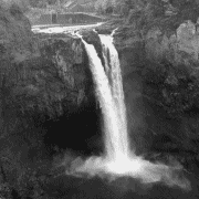 A decorative image of Snoqualmie Falls